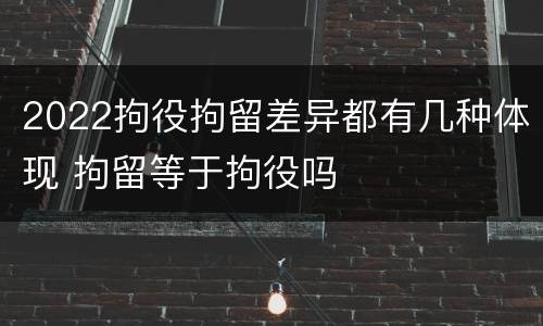2022拘役拘留差异都有几种体现 拘留等于拘役吗