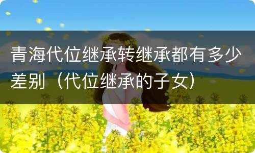 青海代位继承转继承都有多少差别（代位继承的子女）