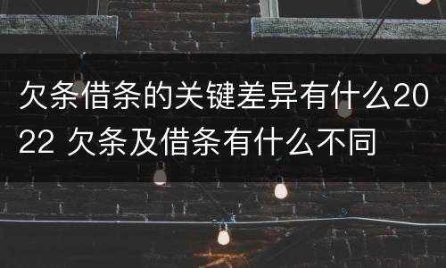 欠条借条的关键差异有什么2022 欠条及借条有什么不同