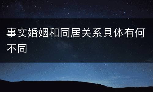 事实婚姻和同居关系具体有何不同