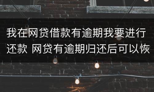 我在网贷借款有逾期我要进行还款 网贷有逾期归还后可以恢复吗