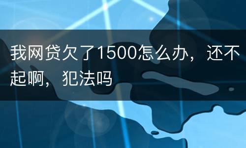 我网贷欠了1500怎么办，还不起啊，犯法吗