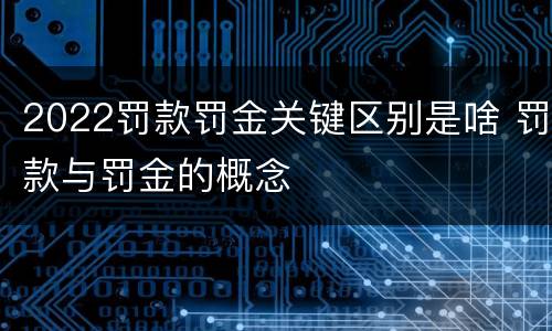 2022罚款罚金关键区别是啥 罚款与罚金的概念