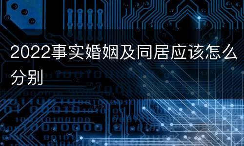 2022事实婚姻及同居应该怎么分别