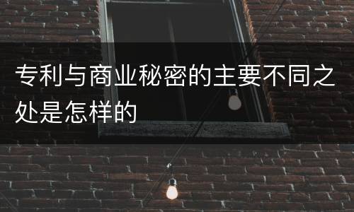 专利与商业秘密的主要不同之处是怎样的