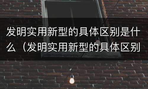 发明实用新型的具体区别是什么（发明实用新型的具体区别是什么和什么）