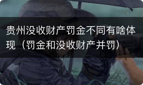 贵州没收财产罚金不同有啥体现（罚金和没收财产并罚）