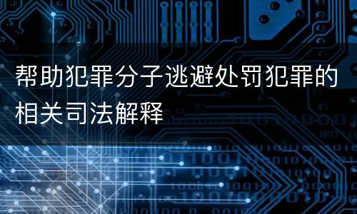 帮助犯罪分子逃避处罚犯罪的相关司法解释