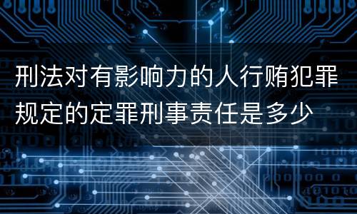 刑法对有影响力的人行贿犯罪规定的定罪刑事责任是多少