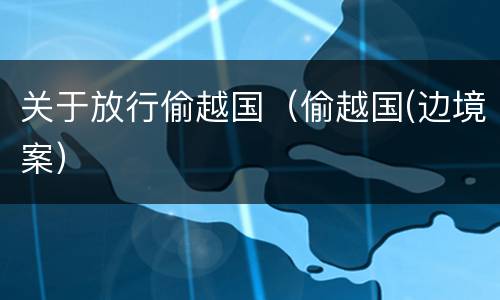关于放行偷越国（偷越国(边境案）