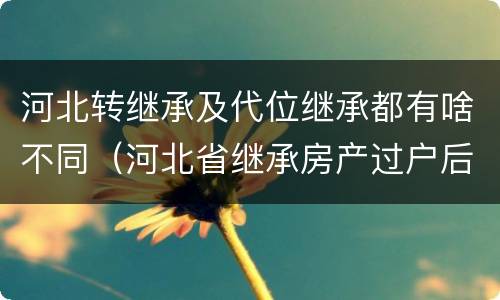 河北转继承及代位继承都有啥不同（河北省继承房产过户后再次出售的规定）