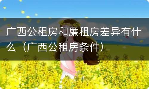 广西公租房和廉租房差异有什么（广西公租房条件）
