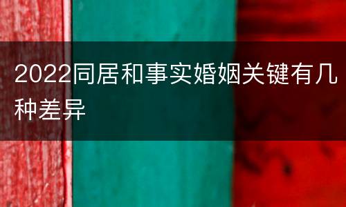 2022同居和事实婚姻关键有几种差异