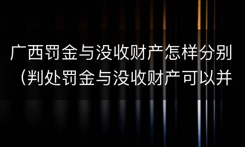 广西罚金与没收财产怎样分别（判处罚金与没收财产可以并罚吗）