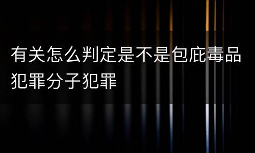 有关怎么判定是不是包庇毒品犯罪分子犯罪