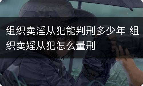 组织卖淫从犯能判刑多少年 组织卖婬从犯怎么量刑