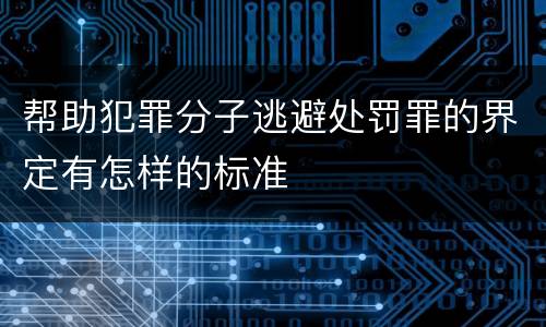帮助犯罪分子逃避处罚罪的界定有怎样的标准