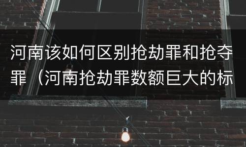 河南该如何区别抢劫罪和抢夺罪（河南抢劫罪数额巨大的标准）