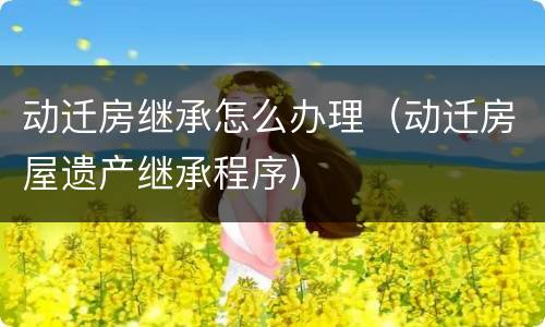 动迁房继承怎么办理（动迁房屋遗产继承程序）