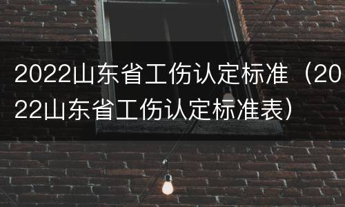 2022山东省工伤认定标准（2022山东省工伤认定标准表）