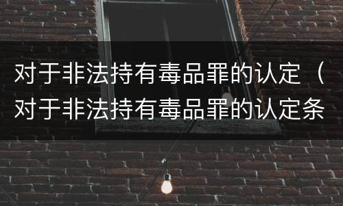 对于非法持有毒品罪的认定（对于非法持有毒品罪的认定条件）