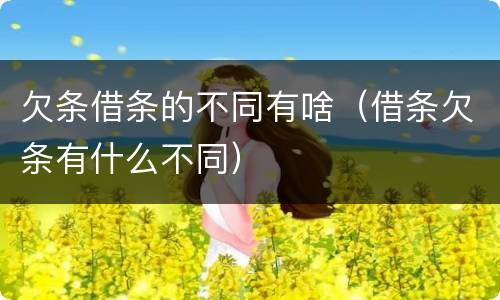 欠条借条的不同有啥（借条欠条有什么不同）