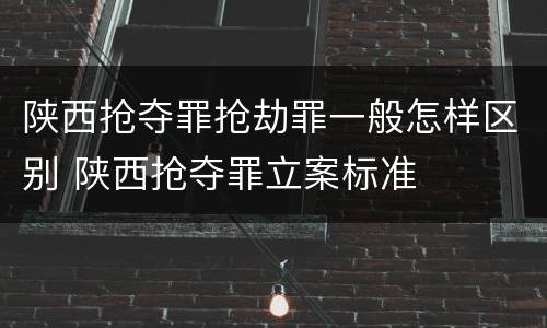 陕西抢夺罪抢劫罪一般怎样区别 陕西抢夺罪立案标准