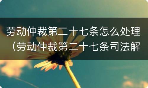 劳动仲裁第二十七条怎么处理（劳动仲裁第二十七条司法解释）