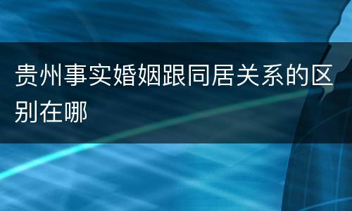 贵州事实婚姻跟同居关系的区别在哪