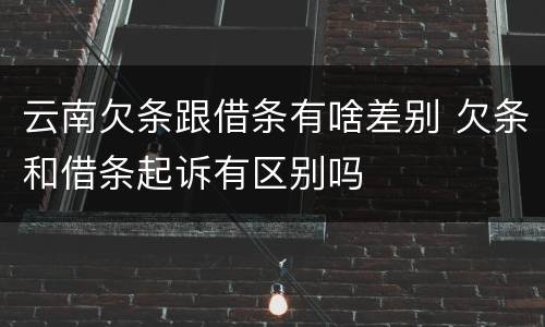 云南欠条跟借条有啥差别 欠条和借条起诉有区别吗