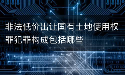 非法低价出让国有土地使用权罪犯罪构成包括哪些