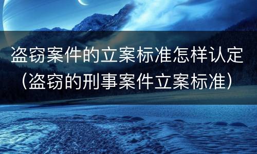 盗窃案件的立案标准怎样认定（盗窃的刑事案件立案标准）