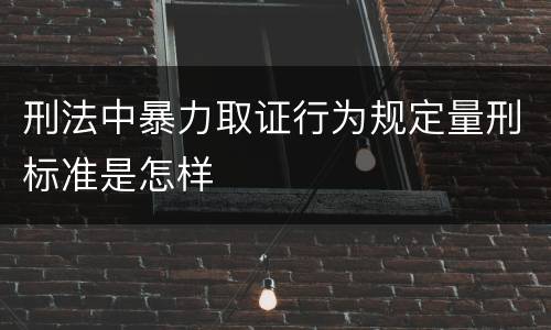 刑法中暴力取证行为规定量刑标准是怎样