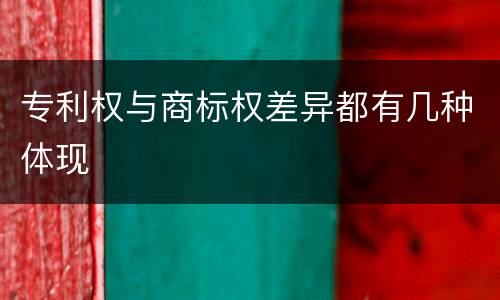 专利权与商标权差异都有几种体现