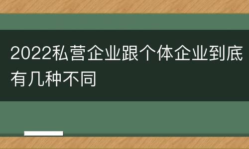 2022私营企业跟个体企业到底有几种不同
