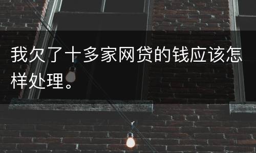 我欠了十多家网贷的钱应该怎样处理。