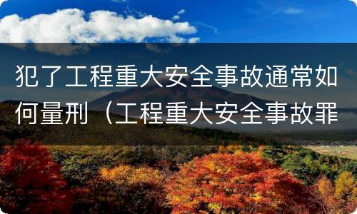 犯了工程重大安全事故通常如何量刑（工程重大安全事故罪是什么犯罪）