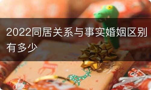 2022同居关系与事实婚姻区别有多少