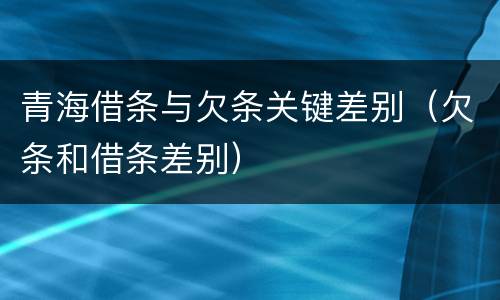 青海借条与欠条关键差别（欠条和借条差别）
