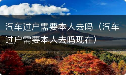 汽车过户需要本人去吗（汽车过户需要本人去吗现在）