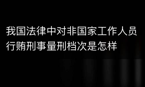 我国法律中对非国家工作人员行贿刑事量刑档次是怎样