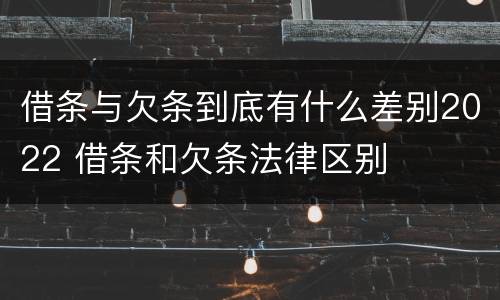 借条与欠条到底有什么差别2022 借条和欠条法律区别