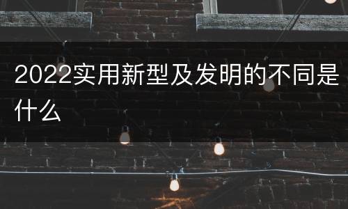 2022实用新型及发明的不同是什么