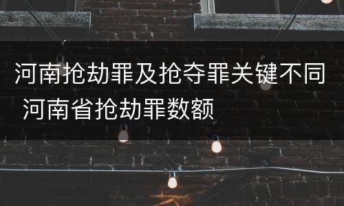 河南抢劫罪及抢夺罪关键不同 河南省抢劫罪数额