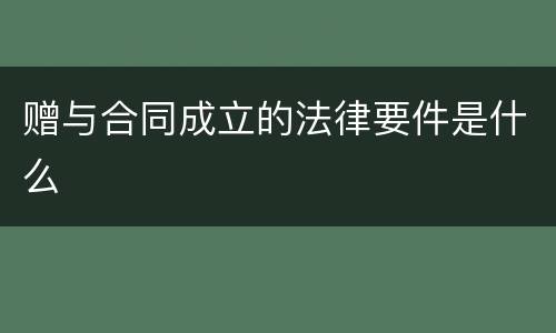 赠与合同成立的法律要件是什么