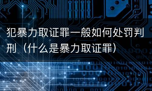 犯暴力取证罪一般如何处罚判刑（什么是暴力取证罪）