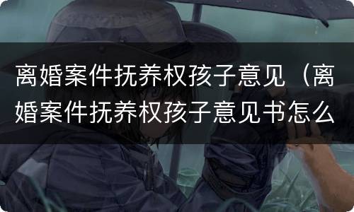 离婚案件抚养权孩子意见（离婚案件抚养权孩子意见书怎么写）