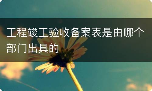 工程竣工验收备案表是由哪个部门出具的
