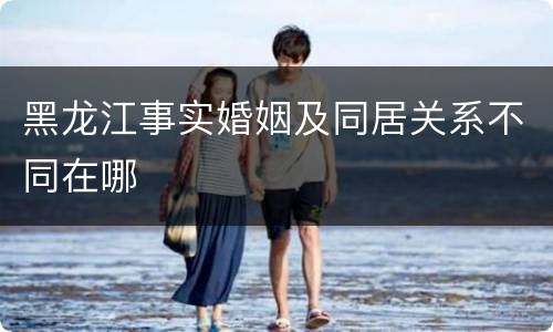 黑龙江事实婚姻及同居关系不同在哪