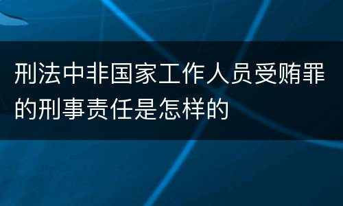 刑法中非国家工作人员受贿罪的刑事责任是怎样的